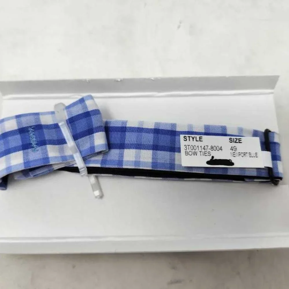 New boys Vineyard Vines blue plaid bow tie